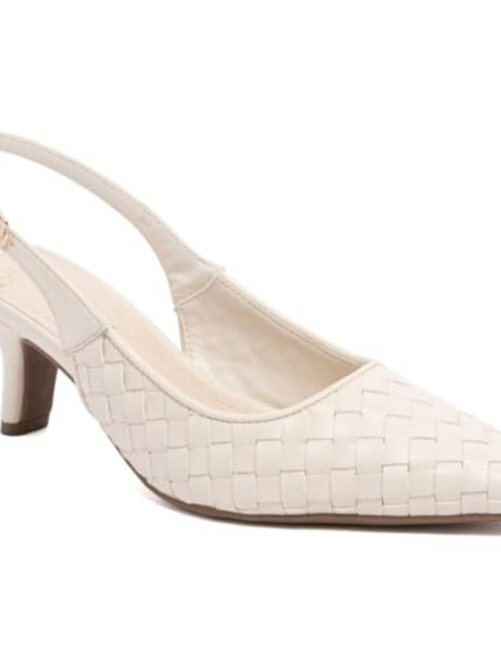 Jones New York Kitten Heel Slingback Pointed Toe Pump Adjustable Buckle